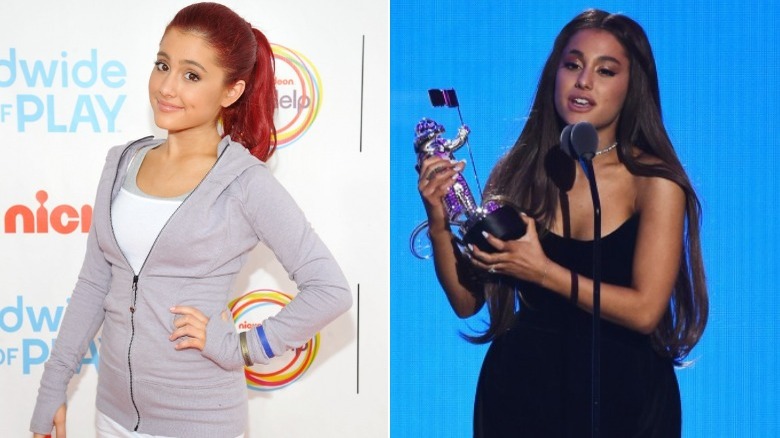 child star Ariana Grande then and now