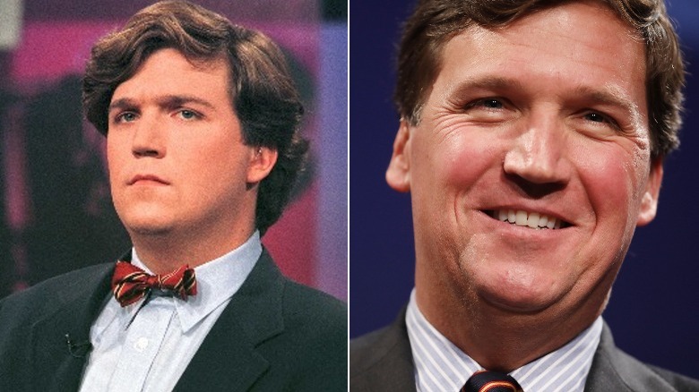 Tucker Carlson grimacing