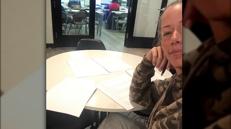 Kendra Wilkinson studying