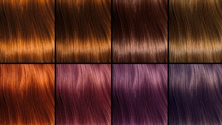 color swatches of red hair