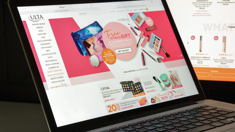 Ulta website on laptop