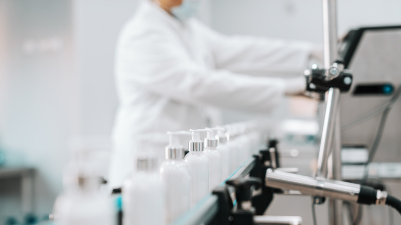 Conditioner bottles being made in lab