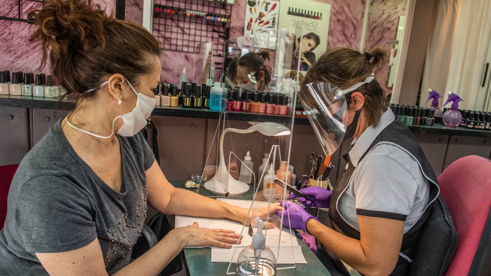 Nail technicians with extra protection