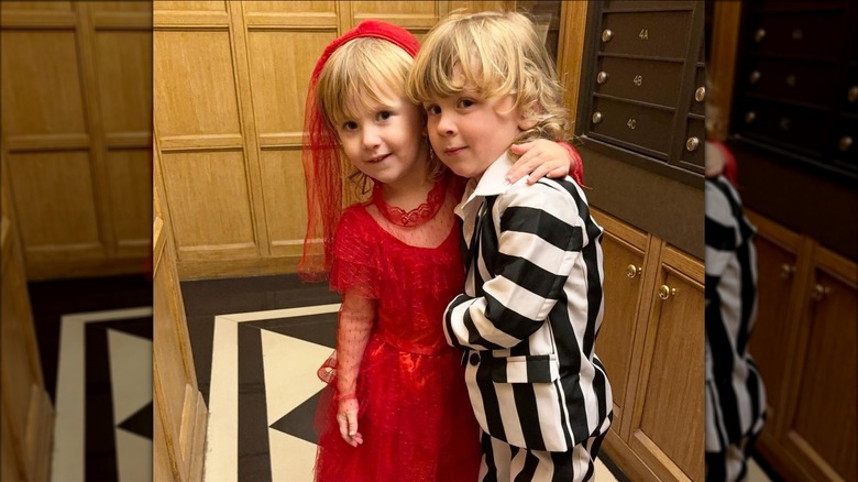 Edu and Lucia in Beetlejuice costumes