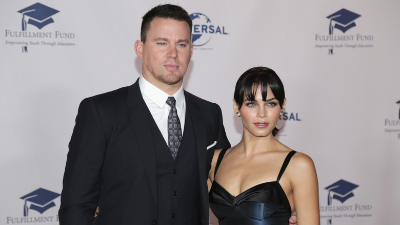 Jenna Dewan and Channing Tatum at a red carpet