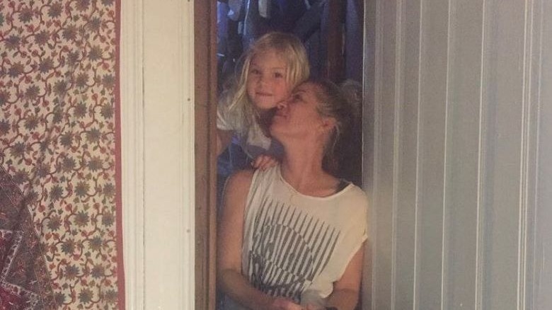 Christina Applegate with her daughter Sadie at her childhood home