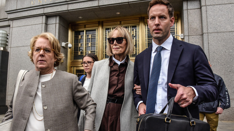 E. Jean Carroll leaves courtroom with legal team