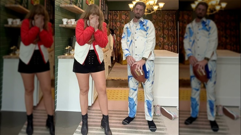 Lauren Alaina and Cam Arnold as Taylor Swift and Travis Kelce