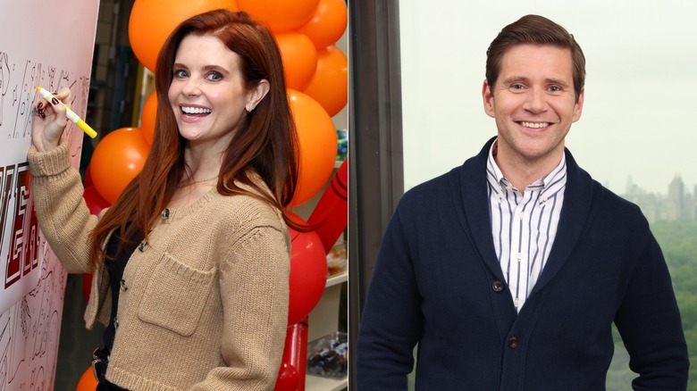 Joanna Garcia Swisher and Allen Leech smiling