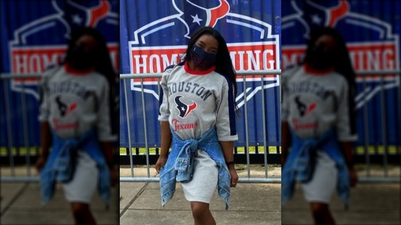 Simone Biles at a football game 