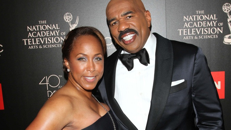 Marjorie and Steve Harvey smiling