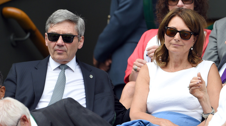 Michael and Carole Middleton watching a game