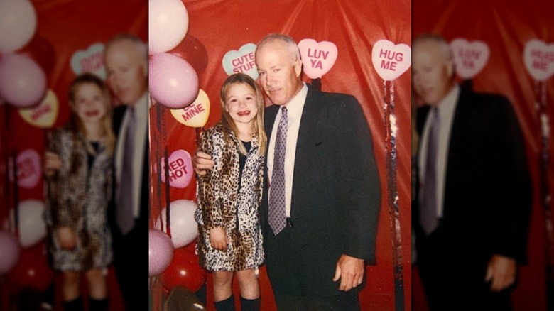 A young Hayley Erin with her father 