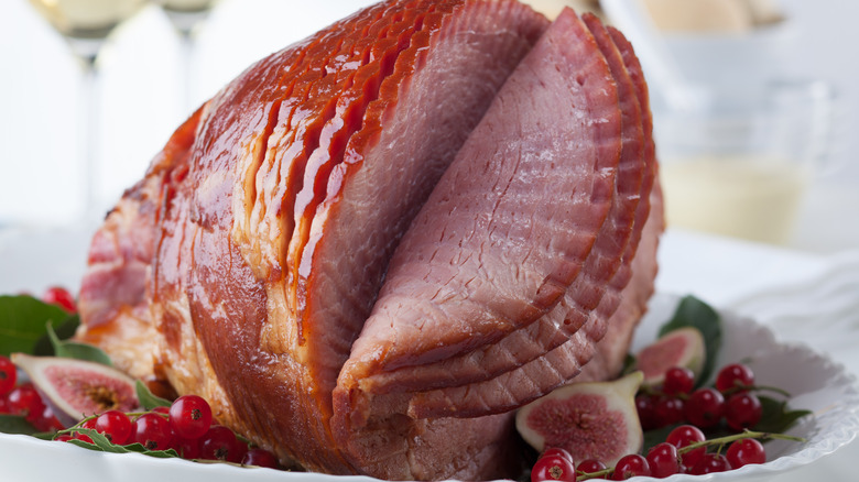 Honey-glazed ham