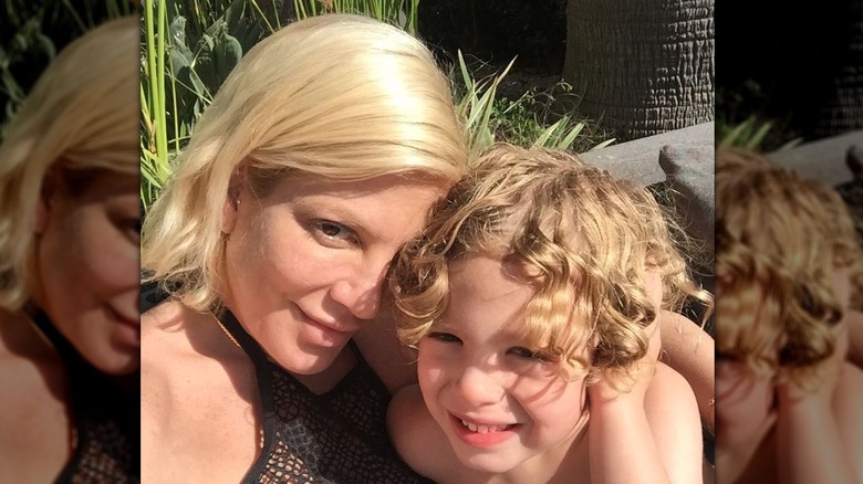 Tori Spelling and son selfie