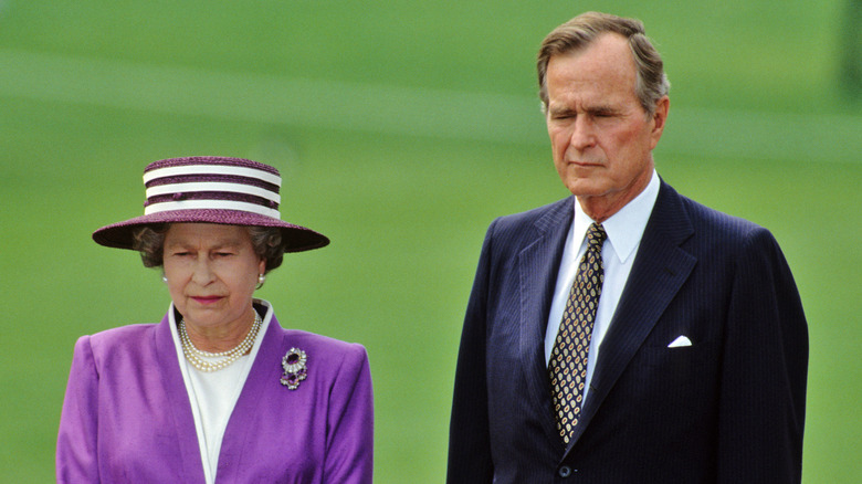 Queen Elizabeth II with George W. Bush at White House