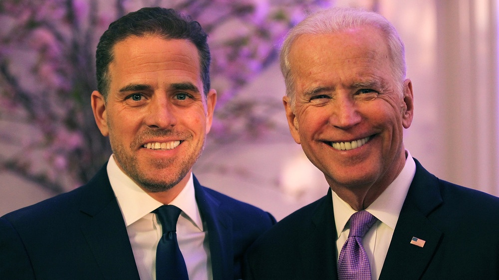 Hunter Biden and Joe Biden, smiling