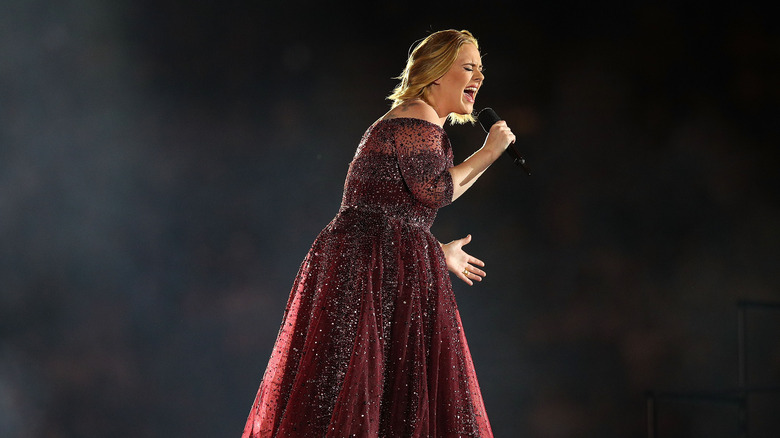 Adele performing