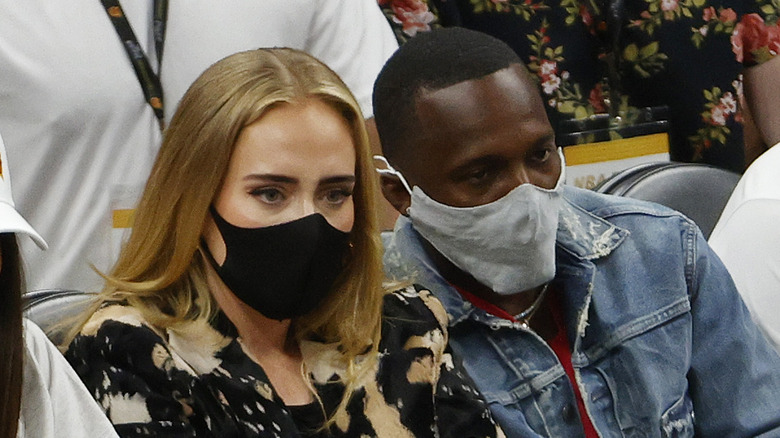 Adele and Rich Paul at the 2021 NBA Finals