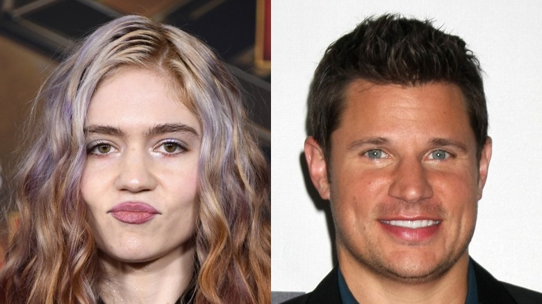 Grimes and Nick Lachey split image