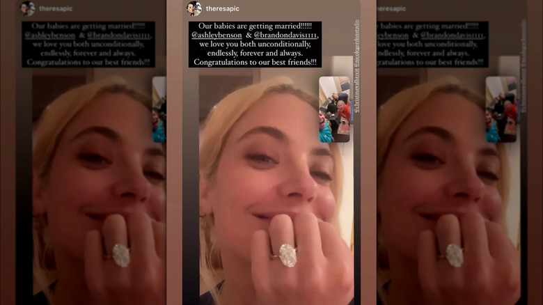 A video call screenshot shared to Ashley Benson's Instagram story 