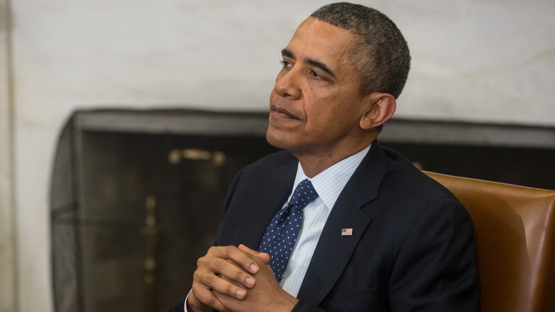 Barack Obama hands folded