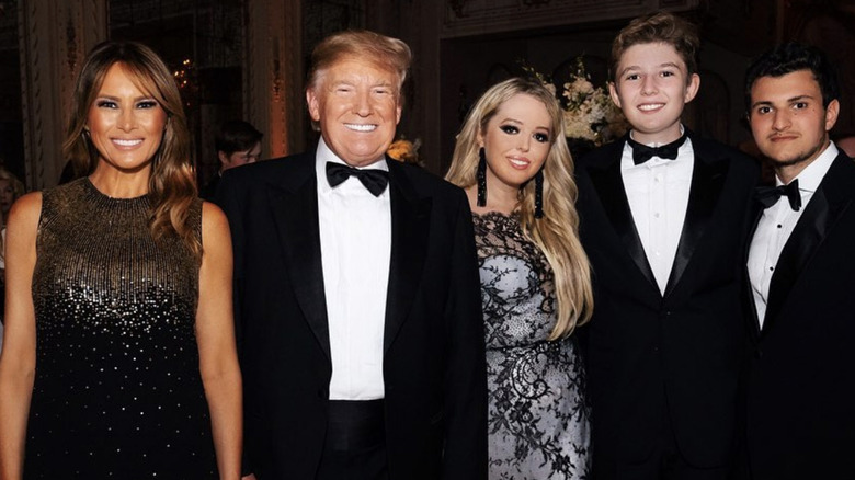 Melania Trump, Donald Trump, Tiffany Trump, Barron Trump, and Michael Boulos 