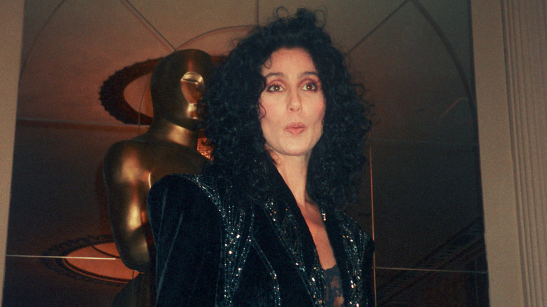 Cher at an Oscars gala in 1980