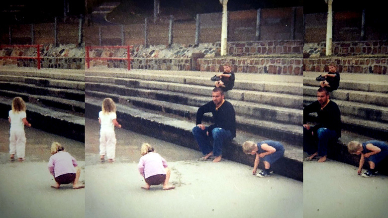 Dominic Purcell playing with his kids