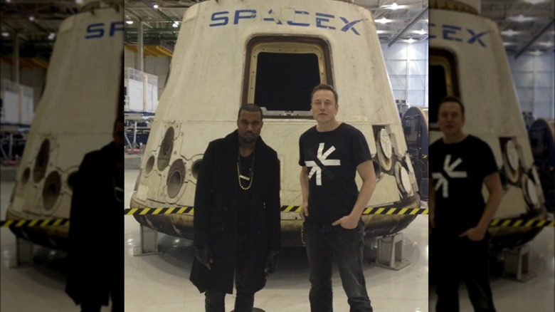 kanye west and elon musk posing