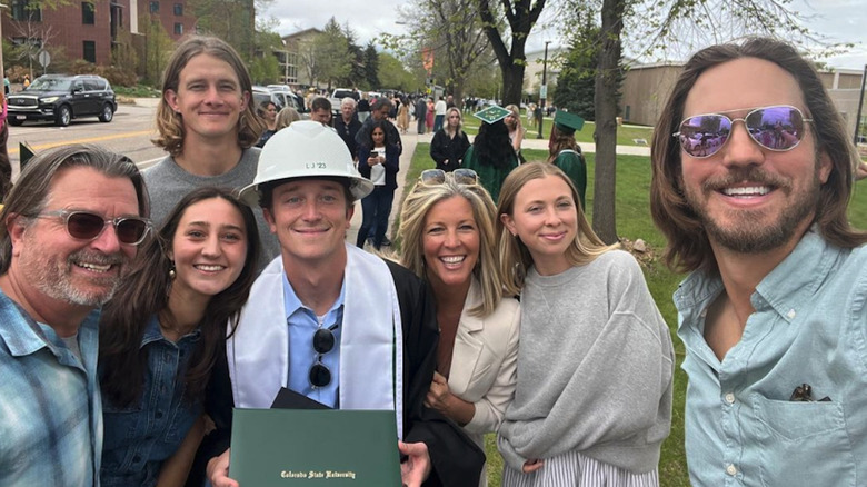 Laura Wright surrounded by her family members