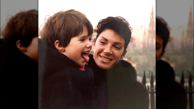 Hilary Farr pictured with her young son in an old photo