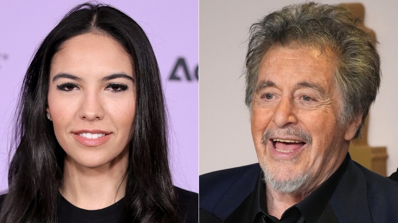 Al Pacino and Noor Alfallah split image