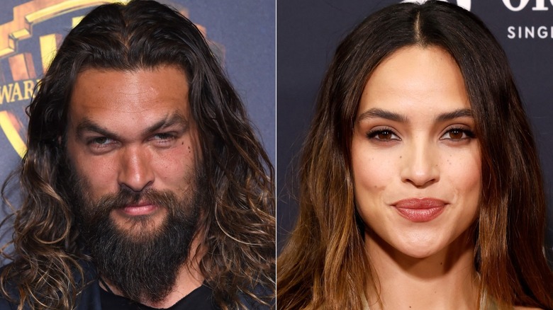 Jason Momoa attends Warner Bros panel at CinemaCon 2018 in Las Vegas (2018); Adria Arjona attends the 2024 Time100 Next Gala in New York City (2024)