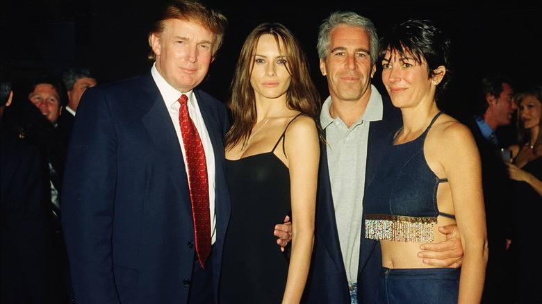 Jeffrey Epstein and Ghislaine Maxwell with Donald and Melania Trump