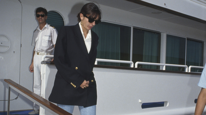 Ghislaine Maxwell wearing sunglasses