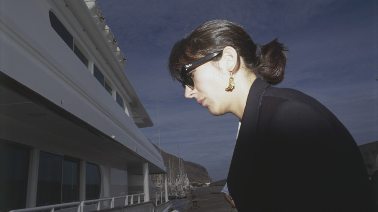 Ghislaine Maxwell wearing sunglasses