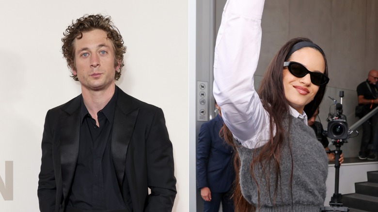 Jeremy Allen White staring & Rosalía waving