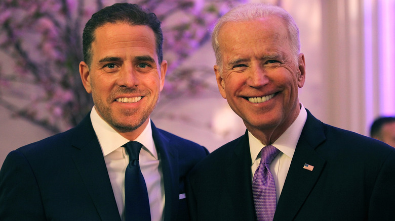 Hunter biden pictured with his father, President Joe Biden