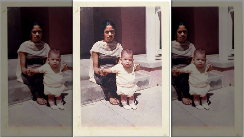 Baby photo of Kamala Harris and her mother, Shyamala Gopalan