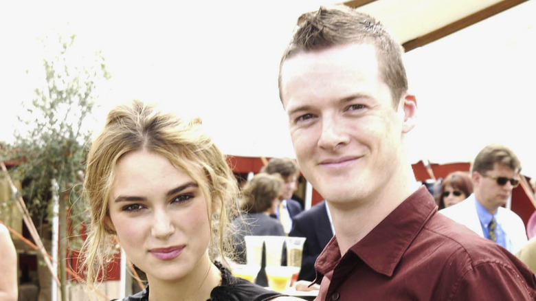 Keira Knightley and Del Synnott smiling