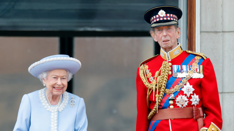 Duke of Kent in uniform with Queen Elizabeth II 