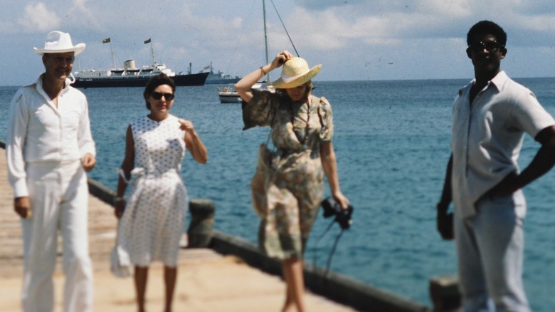 Lady Anne Glenconner in Mustique