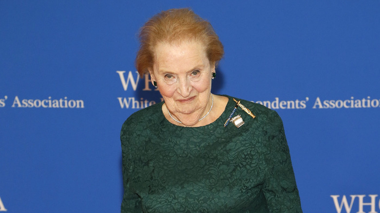 Madeleine Albright green dress 2019