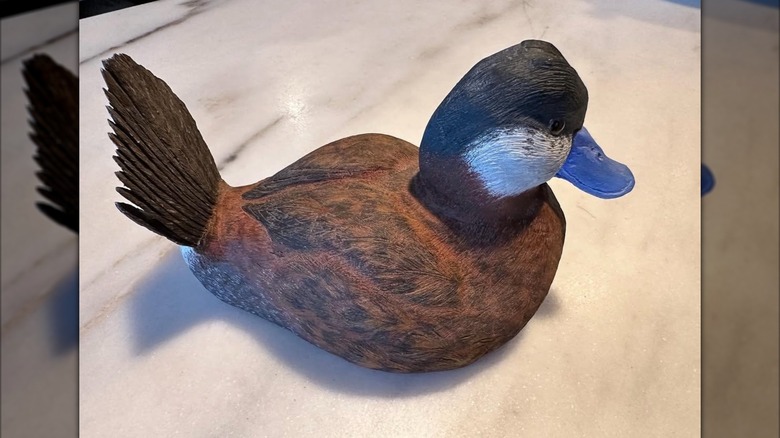 Wooden duck carved by Martha Stewart's brother Eric Scott