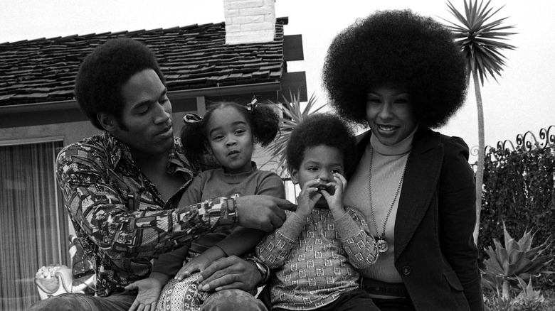 O.J Simpson with Marguerite and children