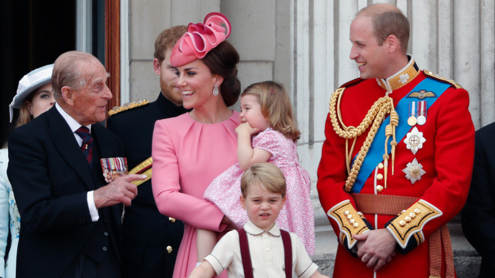 Prince Philip with Prince William and his family