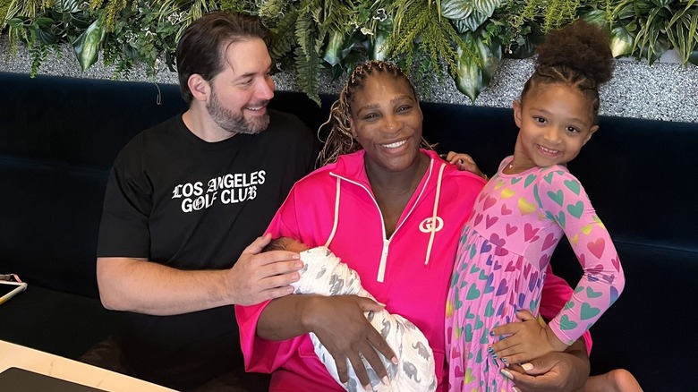 Serena Williams with her family