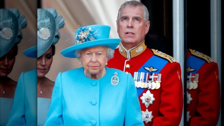 The Queen with Prince Andrew 