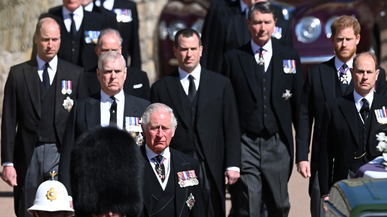 Royal Family during Prince Philip's funeral